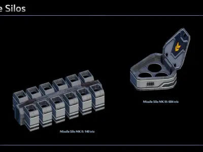 Spaceship Capital Ship Modular Equipment Low-poly 3D model