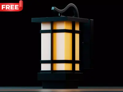 Modern Wall Mounted Lantern Light Free low-poly 3D model