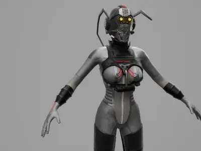 Sci-Fi Female Unit Low-poly 3D model