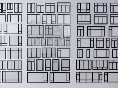 Modern windowsFloor-to-ceiling windows Windows Windows 3D model