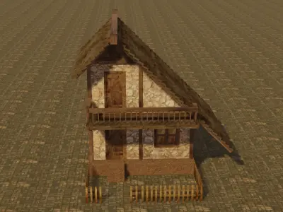 Medieval house 12 Low-poly 3D model