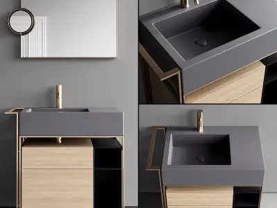 Ceramica Cielo Narciso Mini Vanity Unit Set 3 3D model