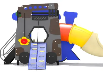 Locomotive Train Playground Low-poly 3D model