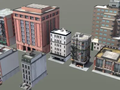 8 City Buildings 3D model