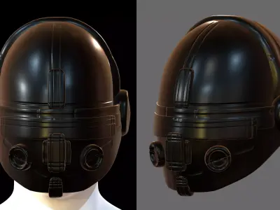 Gas mask helmet 3d model scifi Low-poly  Low-poly 3D model 192