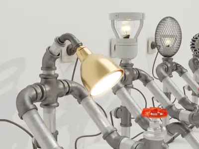 Pipe Decorative Lamp 3D model