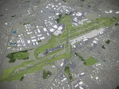 St Louis - Lambert International Airport - STL Low-poly 3D model