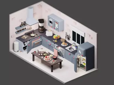CUTE KITCHEN 3D model