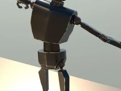 3D Robot Model and Robot Lab Environment Model Low-poly 3D model