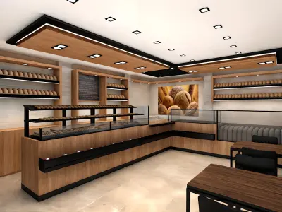 Bakery Interior Design Low-poly 3D model