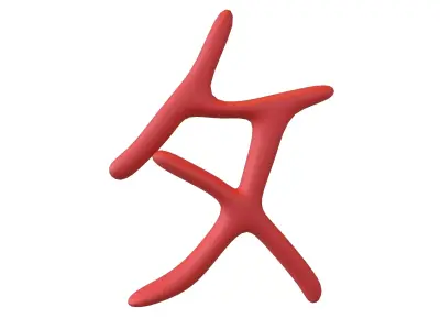 Suzhou Numerals Nine V1 002 Low-poly 3D model