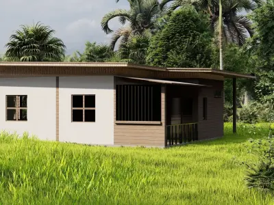 Forest villa-Casa Scene-Modern Villa 3D model 7
