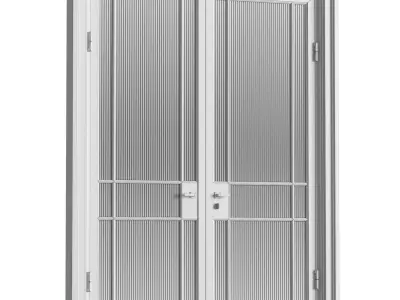 Interior Doors in Art Deco style with corrugated glass 3D model