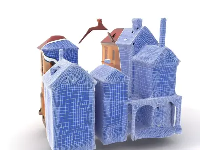 Victorian Townhouse model pack Low-poly 3D model