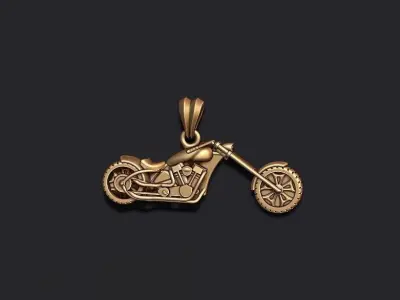 Motorcycle chopper pendant basrelief 3D print model