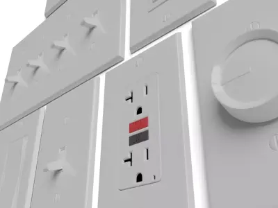 Light switches and outlets High Poly AND Low Poly pack 1  Low-poly 3D model