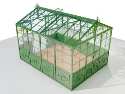 Italian Wrought Iron Greenhouse 3D model