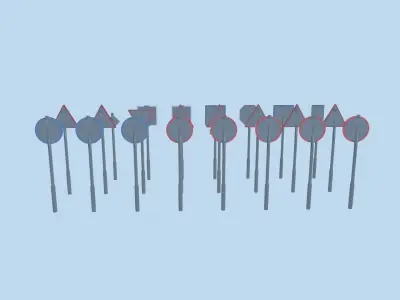 Dutch Traffic Signs Low-poly 3D model