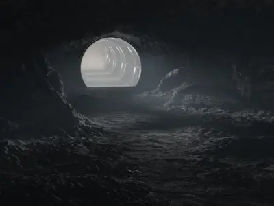 Cave - Rocks - Dark - Blender - Tunnel 3D model