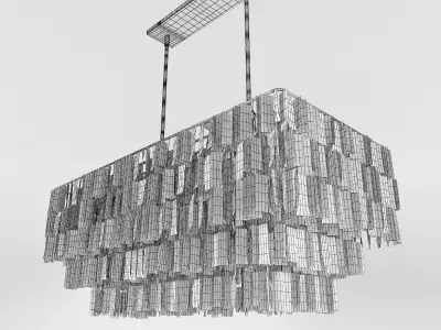 Hanging Capiz Chandelier 3D model
