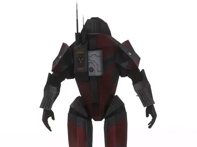 Robotic Soldier Gamma Heavy Combat Mech 3D Model Low-poly 3D model