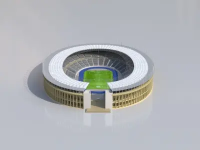 Olympiastadion Berlin Euro 2024 Low-poly 3D model
