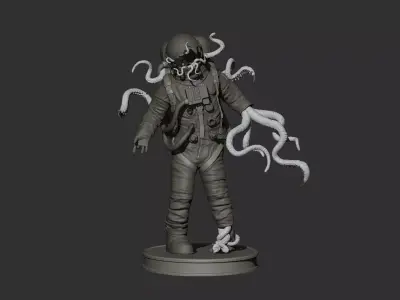Zombie Astronaut High Poly for 3d Print 3D print model