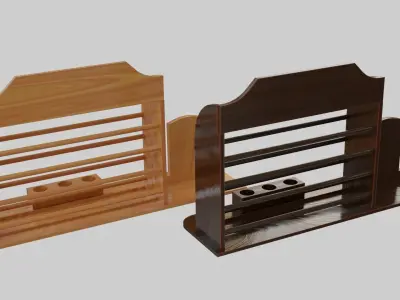 Elegant Wooden Letter Rack 3D Model Free 3D model