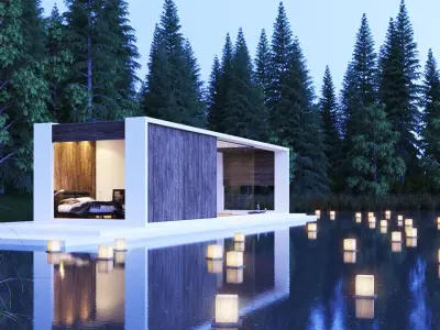 Modern Lake House 3D model order