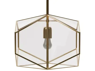 OPENBOX Metal and Glass Flush Mount Pendant Low-poly 3D model
