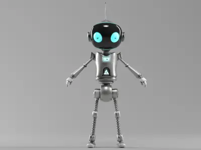 SCI FI Futuristic Cartoon Robot Low-poly 3D model