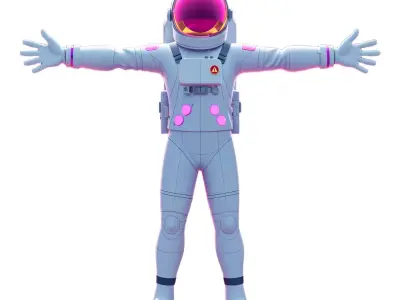 Futuristic Astronaut Suit model pack Low-poly 3D model