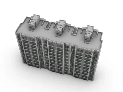 modern residential building Low-poly 3D model