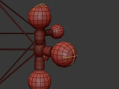 Modo Chandelier 14 Milk Bulb 3D model