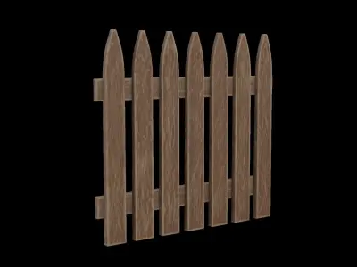 Wooden Fence Low-poly 3D model order