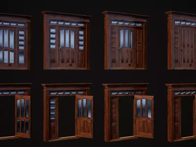 Hinged door 01 3D model