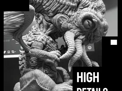 Cthulhu Babe - Lovecraftian Monster Girl Statue STL 3D print model