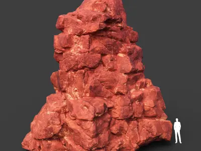 Low poly Sandstone Canyon Cliff Modular 210417 Low-poly 3D model