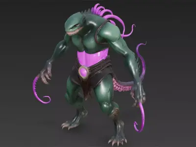 Tentacle Alien Monster 3D model 3D model