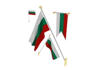 Flags of Bulgaria 3D model