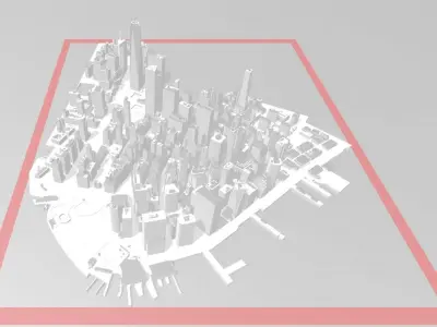 Lower Manhattan NYC 3D print part and Empire State Building 3D print model