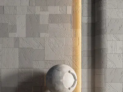 H81 Slate Stone - PBR - 4K - Seamless Low-poly 3D model
