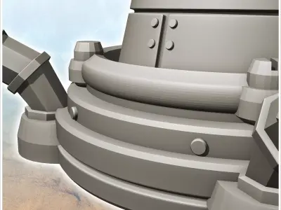 Mining machine for futuristic planet 10 - Future Sci-Fi SF Post  3D print model