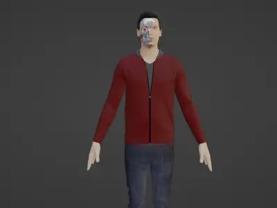 Cyber Character- Robot Man Low-poly 3D model get