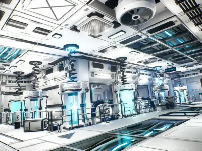 STYLIZED - Sci-Fi Corridor Packs Low-poly 3D model