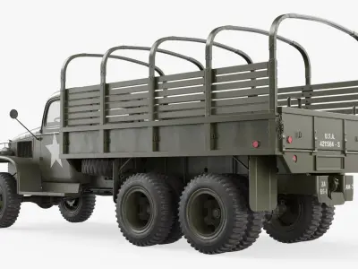  GMC CCKW-353 Military Truck with Open Cargo Frame Green Vintage 