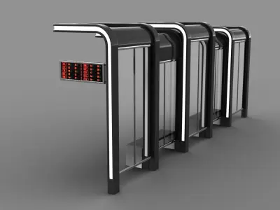 Moder Bus Stop 3 Low-poly 3D model