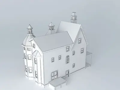 Fantasy Villa with interior detail Free 3D model