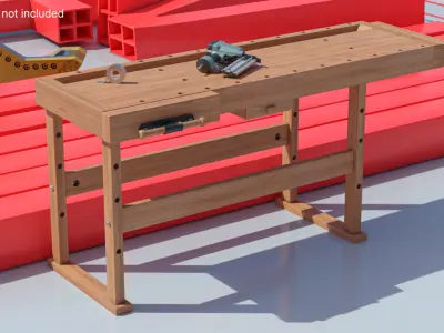 Woodworking Bench with Nail Gun 
