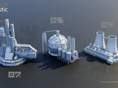 Futuristic City Kitbash Factory Vol 2 3D model